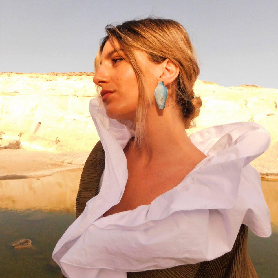 Dora-Haralambaki-bronze-handmade-and-handpainted-earrings-with-acrylic-pigments-AE2
